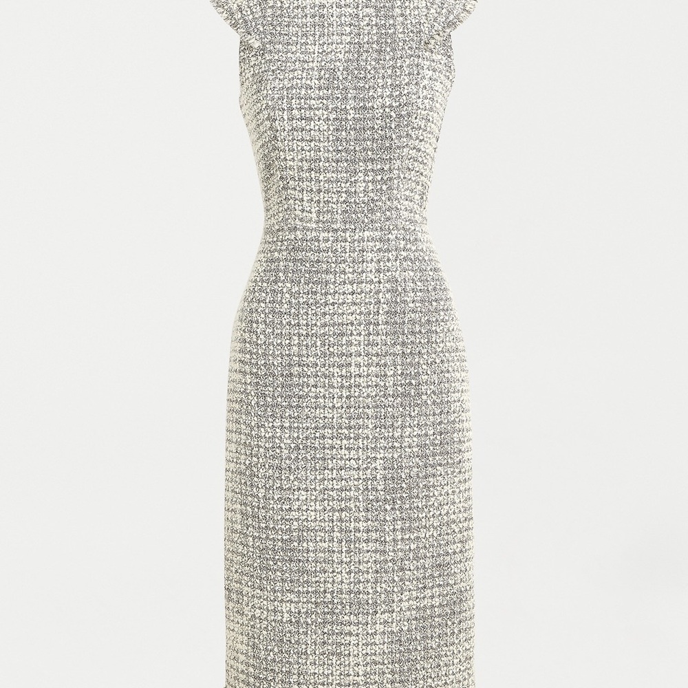 J. Crew Cap-sleeve sheath dress in metallic tweed